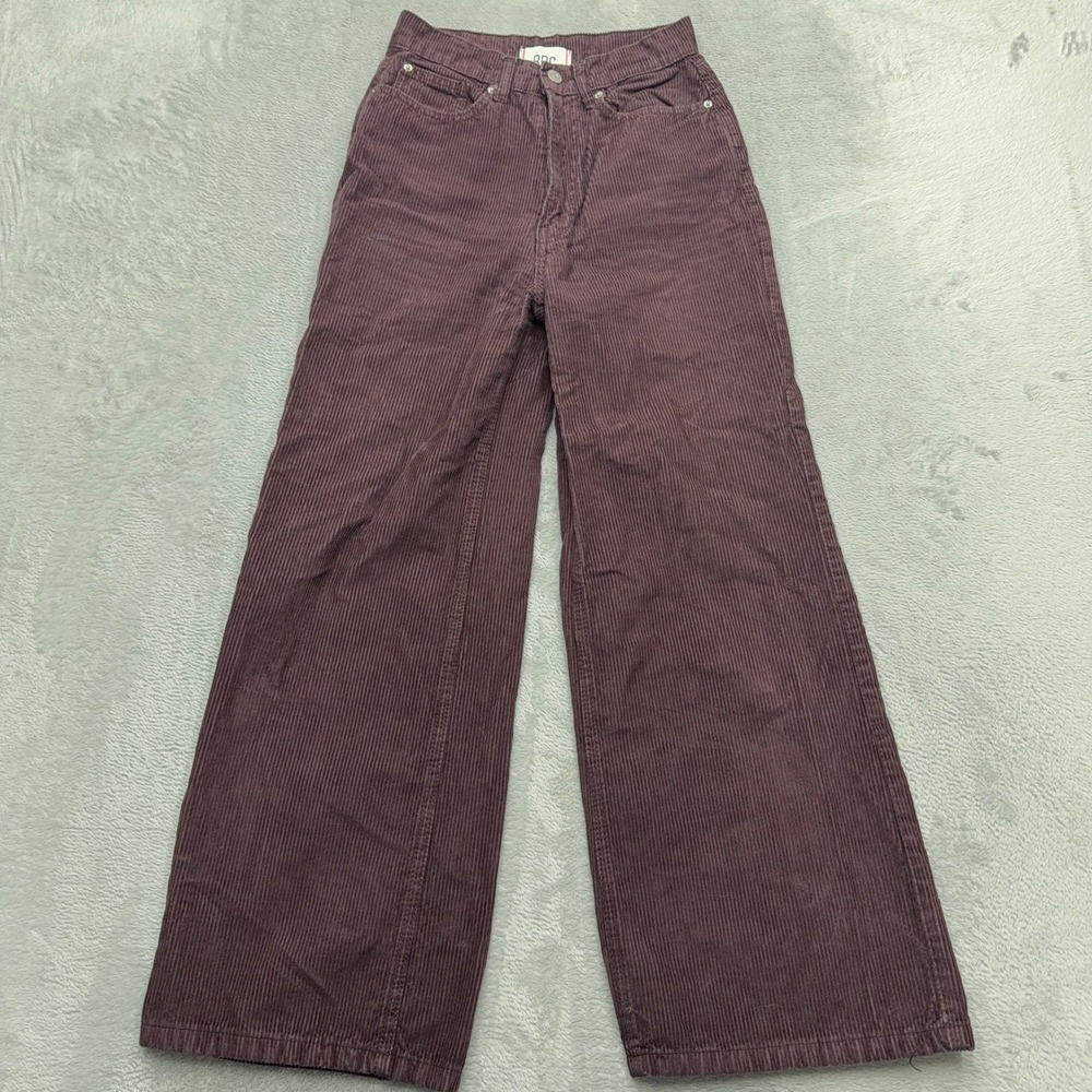 BDG Corduroy Pants Womens 26 Purple High & Wide Leg Ribbed Urban Outfitters